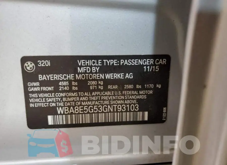 WBA8E5G53GNT93103 Photo# 10