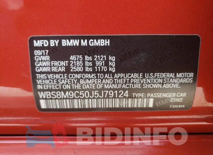 WBS8M9C50J5J79124 Photo# 10