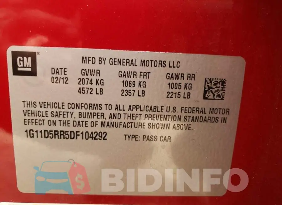 1G11D5RR5DF104292 Photo# 10