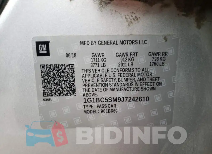 1G1BC5SM9J7242610 Photo# 12