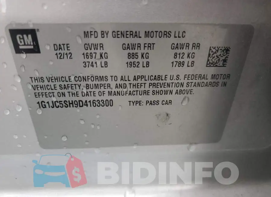 1G1JC5SH9D4163300 Photo# 13