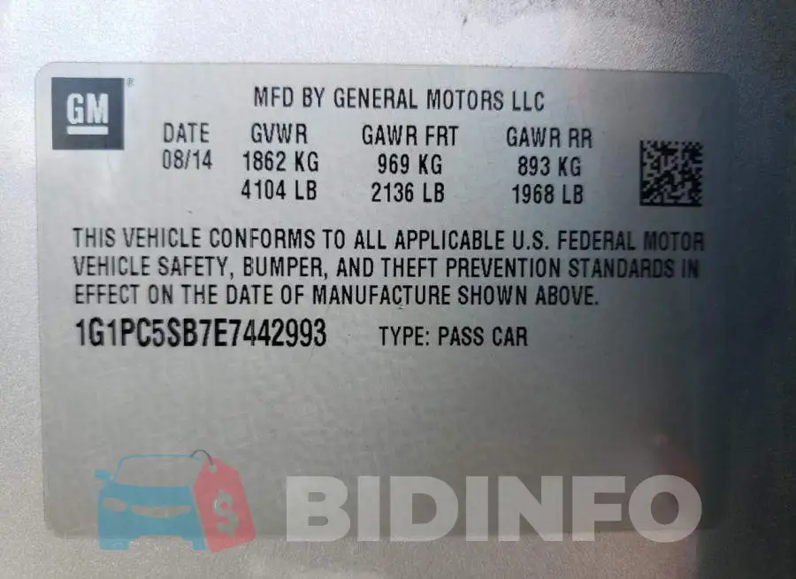 1G1PC5SB7E7442993 Photo# 10