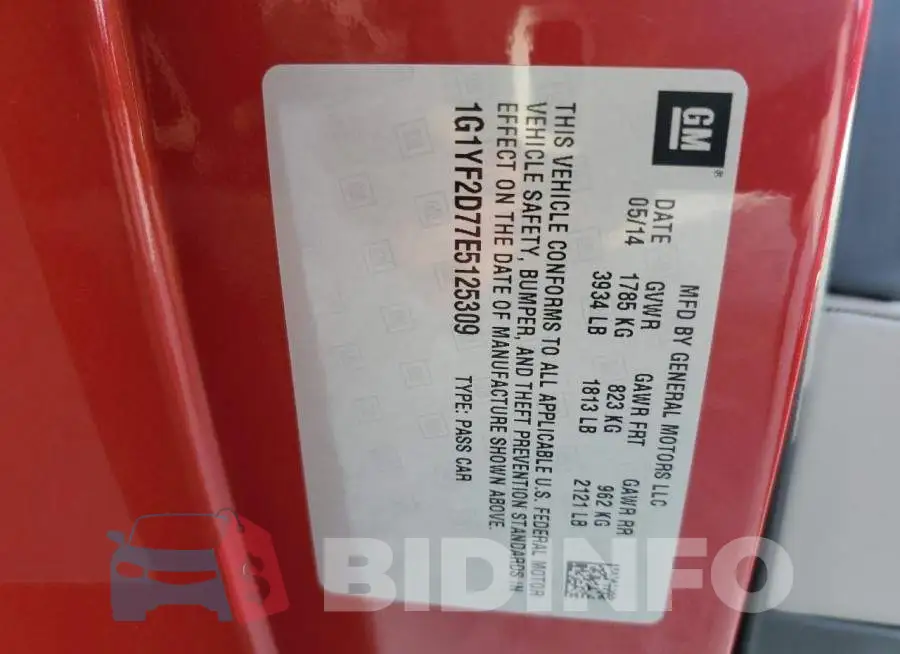 1G1YF2D77E5125309 Photo# 12