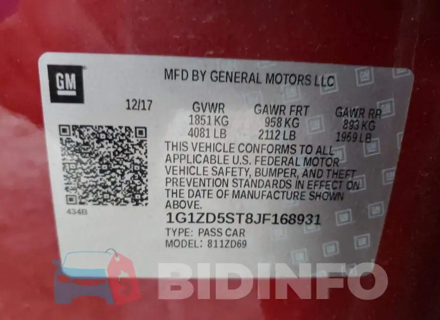 1G1ZD5ST8JF168931 Photo# 10