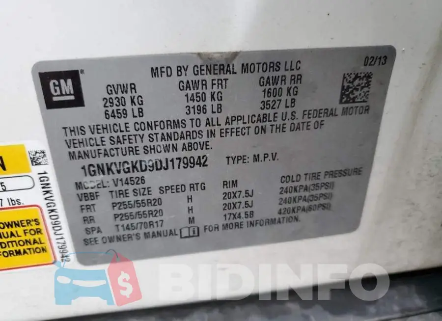 1GNKVGKD9DJ179942 Photo# 14