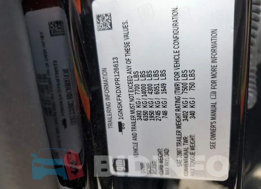 1GNSKFKDXPR126613 Photo# 14