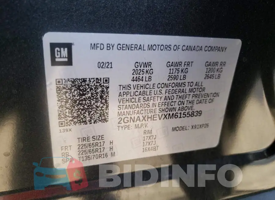 2GNAXHEVXM6155839 Photo# 10