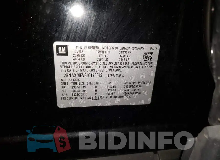 2GNAXMEV3J6170042 Photo# 14