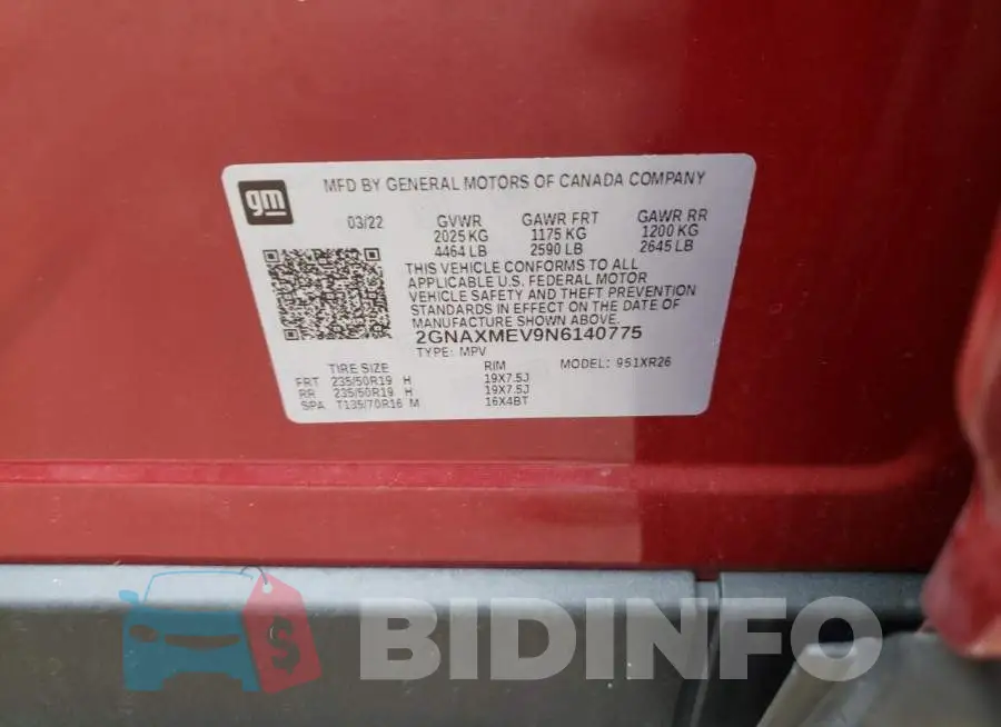 2GNAXMEV9N6140775 Photo# 10
