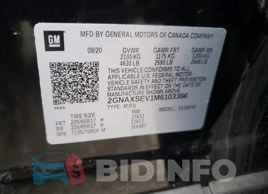 2GNAXSEV1M6103366 Photo# 10