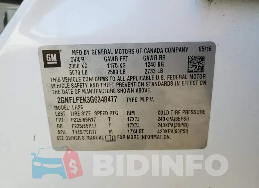 2GNFLFEK3G6348477 Photo# 10