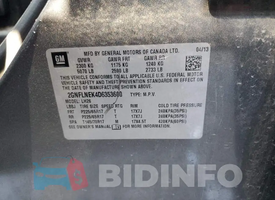 2GNFLNEK4D6353600 Photo# 14