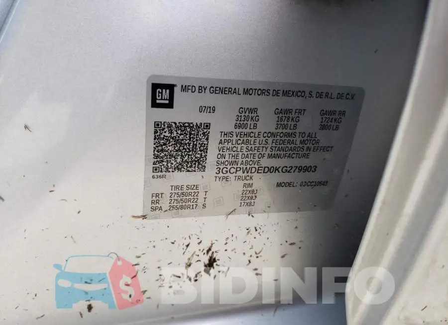 3GCPWDED0KG279903 Photo# 10