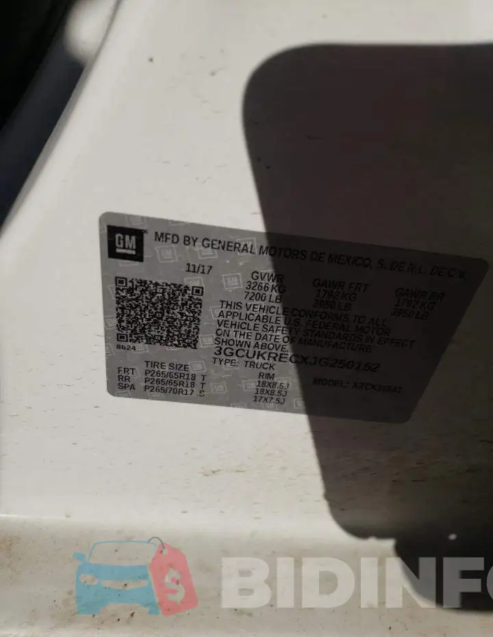 3GCUKRECXJG250152 Photo# 10