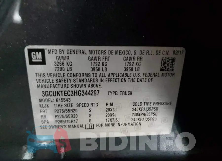 3GCUKTEC3HG344297 Photo# 10