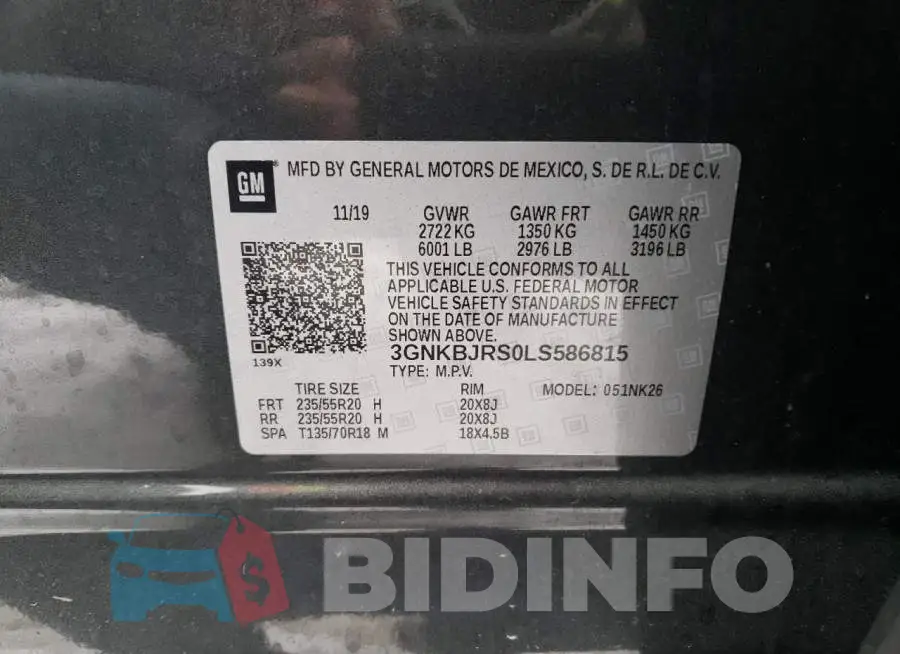 3GNKBJRS0LS586815 Photo# 13