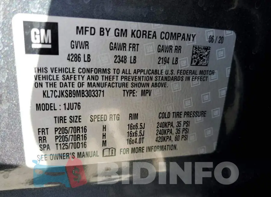 KL7CJKSB9MB303371 Photo# 13