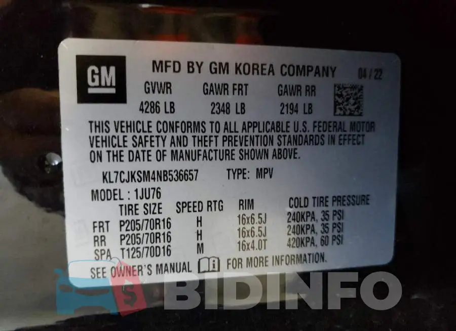 KL7CJKSM4NB536657 Photo# 10