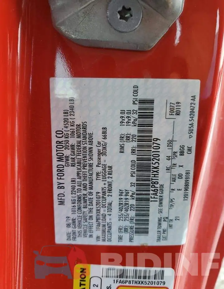 1FA6P8THXK5201079 Photo# 12