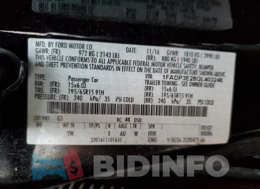 1FADP3E28GL403246 Photo# 12