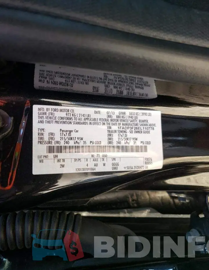 1FADP3F26EL110778 Photo# 10