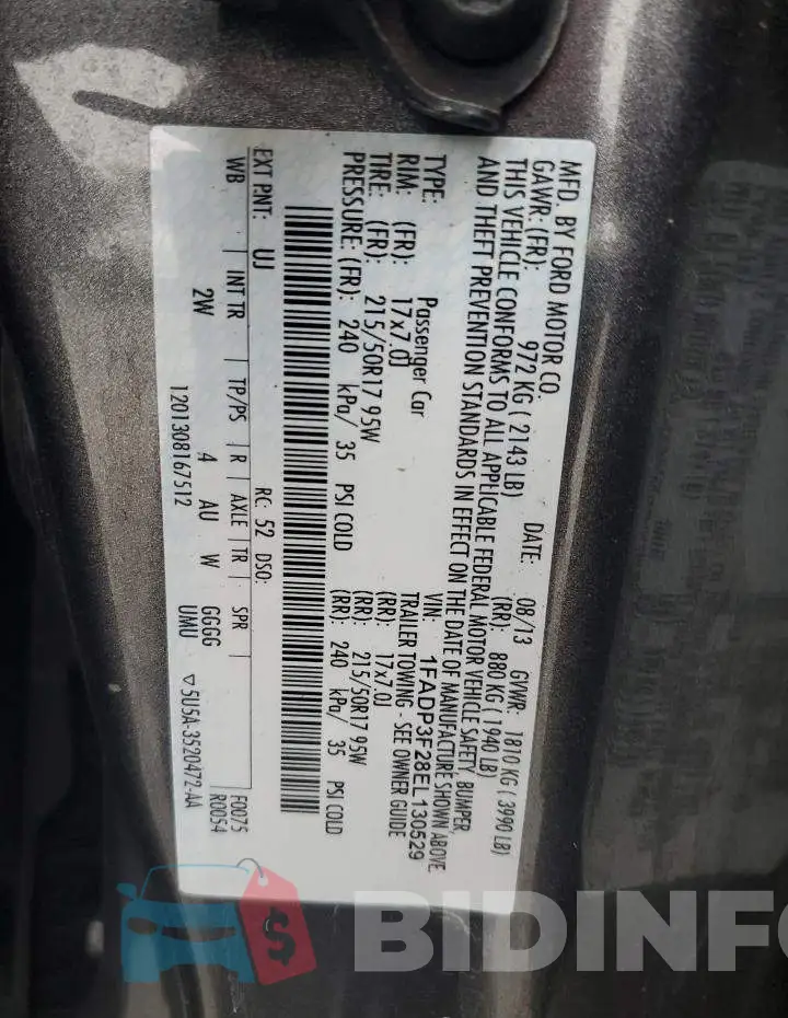1FADP3F28EL130529 Photo# 12