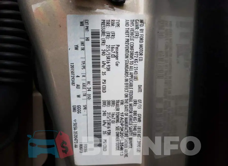 1FADP3K20FL354613 Photo# 12