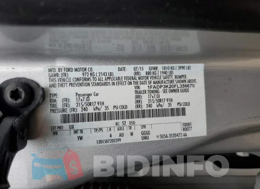 1FADP3K20FL356670 Photo# 12