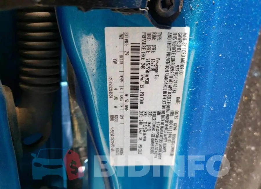 1FADP3K25FL374579 Photo# 10