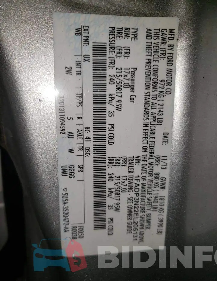 1FADP3N22EL205131 Photo# 12