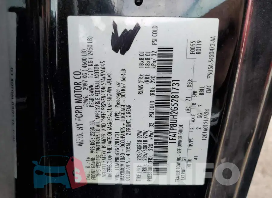 1FATP8UH2G5281731 Photo# 12