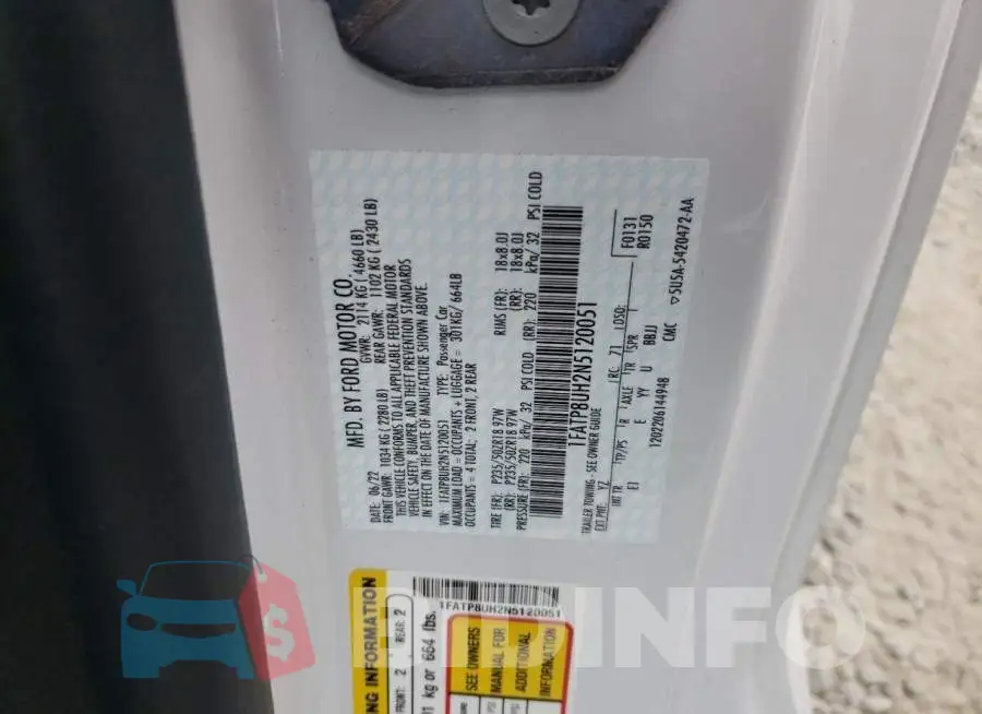 1FATP8UH2N5120051 Photo# 13
