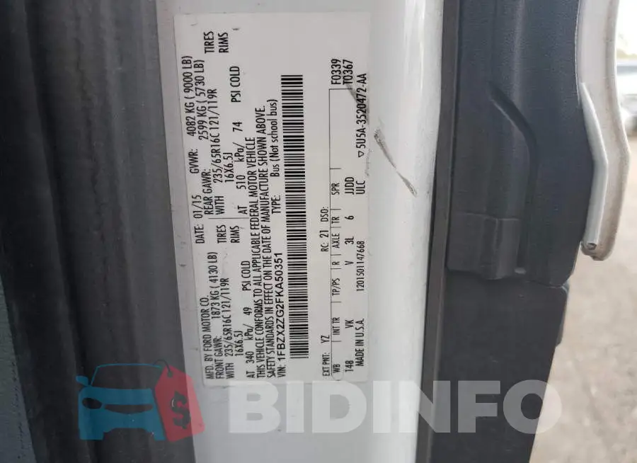 1FBZX2ZG2FKA50351 Photo# 13