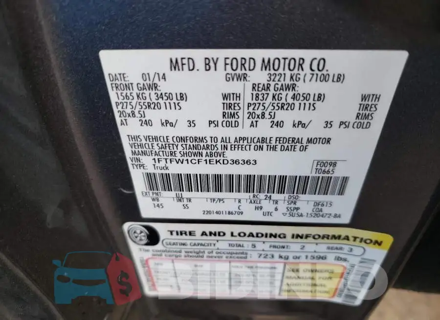 1FTFW1CF1EKD36363 Photo# 12