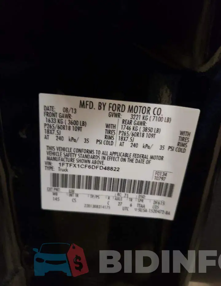 1FTFX1CF6DFD48822 Photo# 10