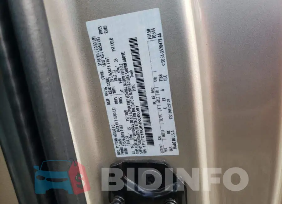 1FTFX1EG6HKC00091 Photo# 10