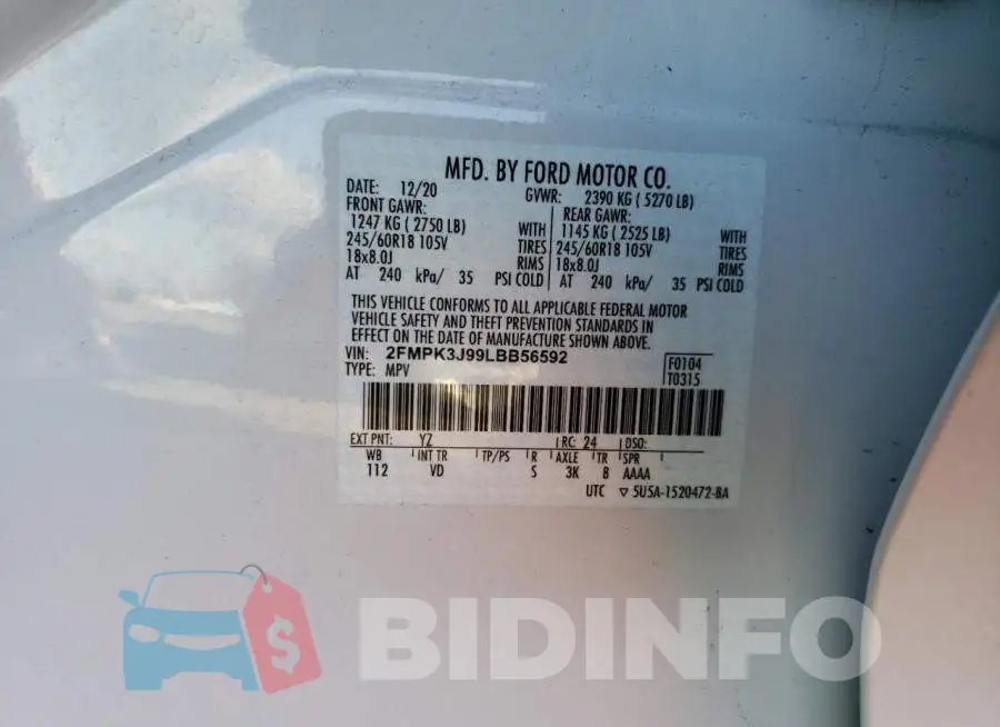 2FMPK3J99LBB56592 Photo# 13