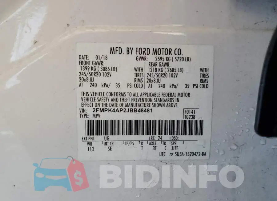 2FMPK4AP2JBB48481 Photo# 10