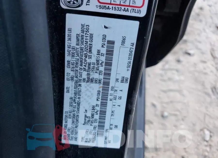 3FADP4BJ2DM117503 Photo# 10