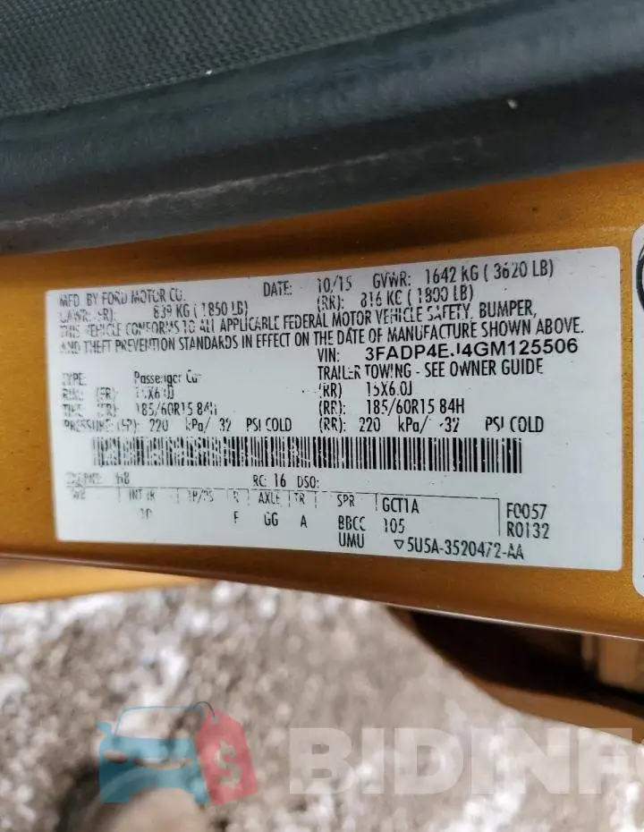 3FADP4EJ4GM125506 Photo# 12