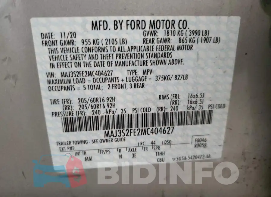 MAJ3S2FE2MC404627 Photo# 14