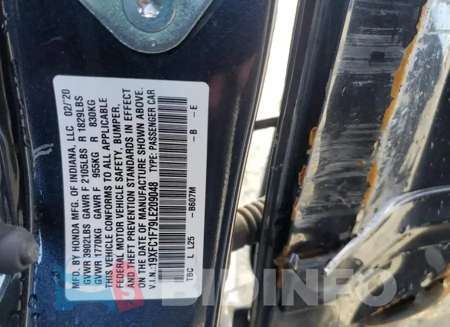 19XFC1F79LE209048 Photo# 12