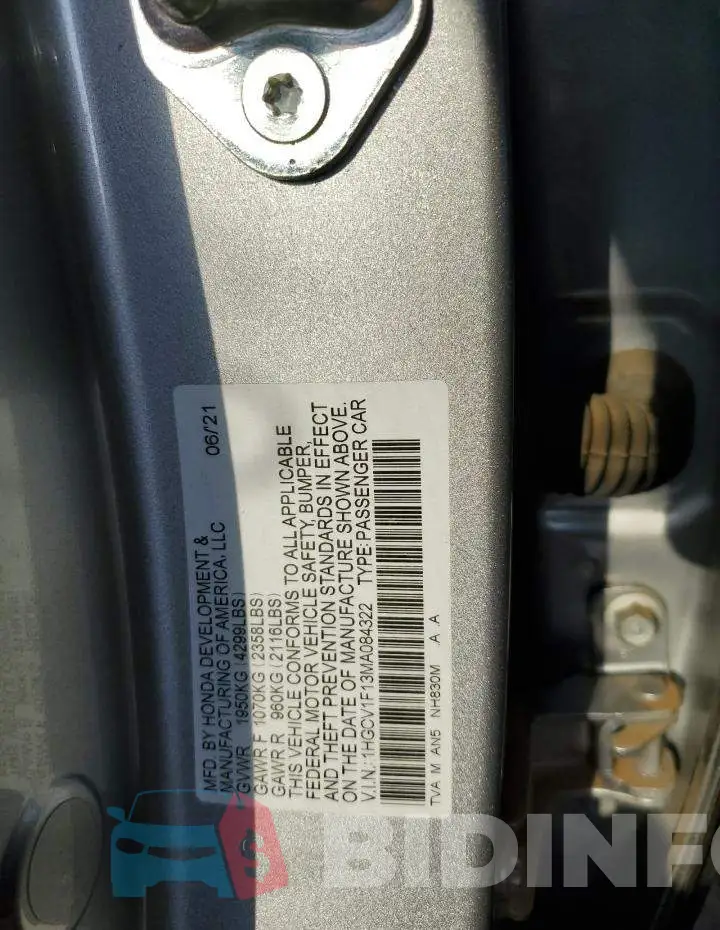 1HGCV1F13MA084322 Photo# 13