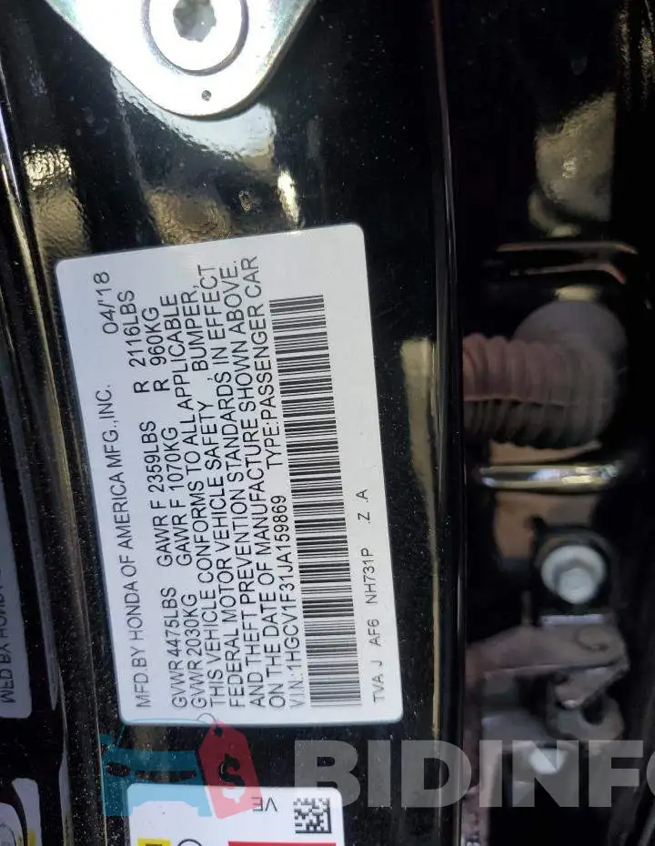 1HGCV1F31JA159869 Photo# 12