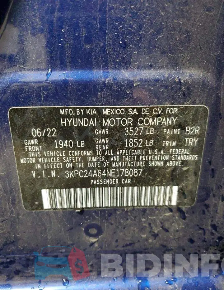 3KPC24A64NE178087 Photo# 10