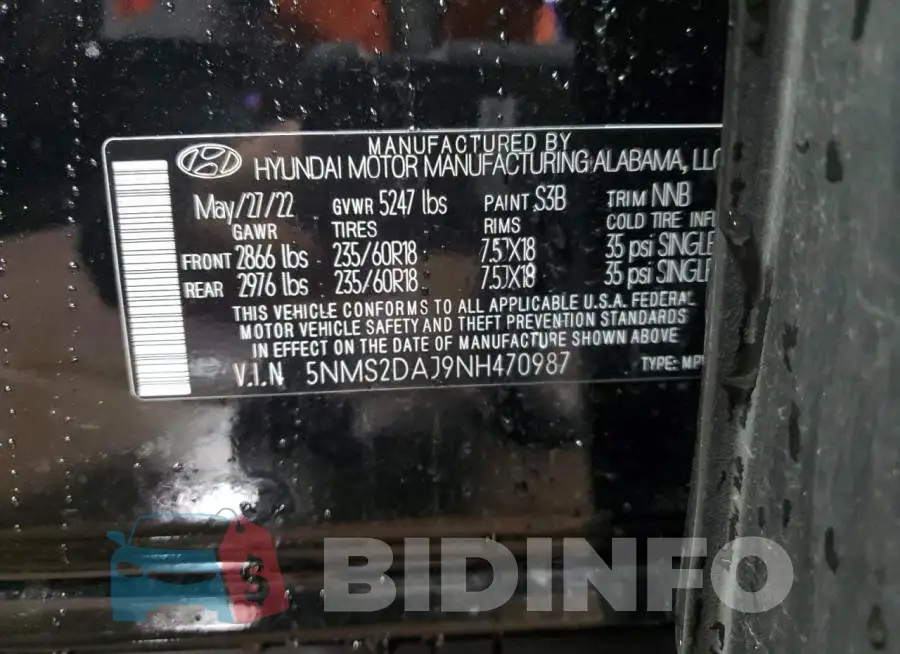 5NMS2DAJ9NH470987 Photo# 12