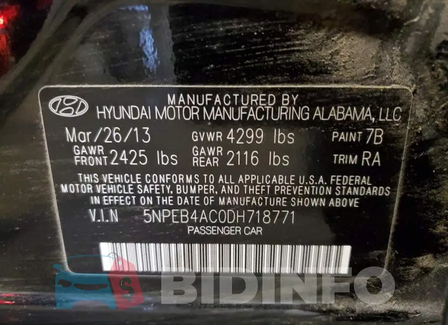 5NPEB4AC0DH718771 Photo# 10