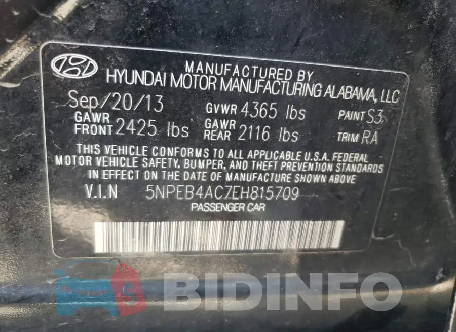 5NPEB4AC7EH815709 Photo# 10