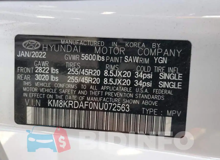 KM8KRDAF0NU072563 Photo# 14