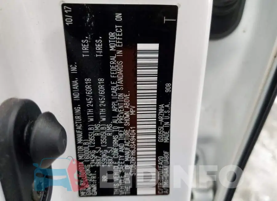 5TDBZRFH6JS494041 Photo# 10